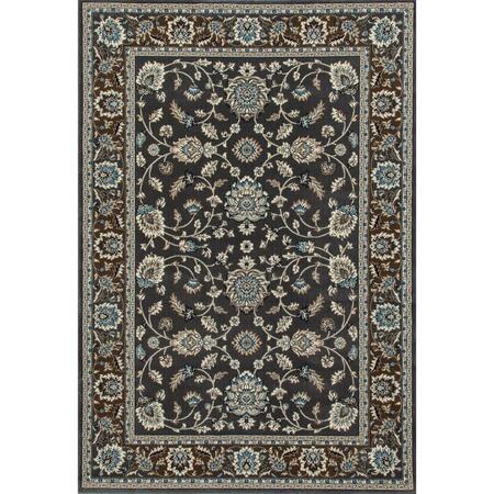 ART CARPET 4 X 6 Ft. Kensington Collection Jacobean Border Woven Area Rug, Gray 841864104970